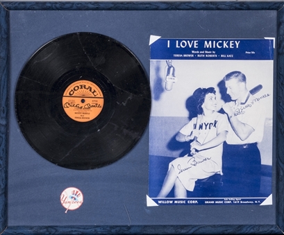 Mickey Mantle Signed "I Love Mickey" Record In Framed Display (PSA/DNA)